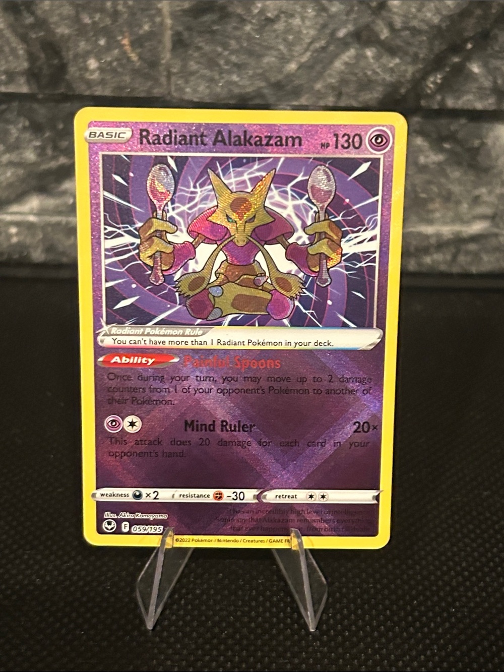 Pokemon Radiant Alakazam Holo 058/195 from Silver Tempest Set M/NM